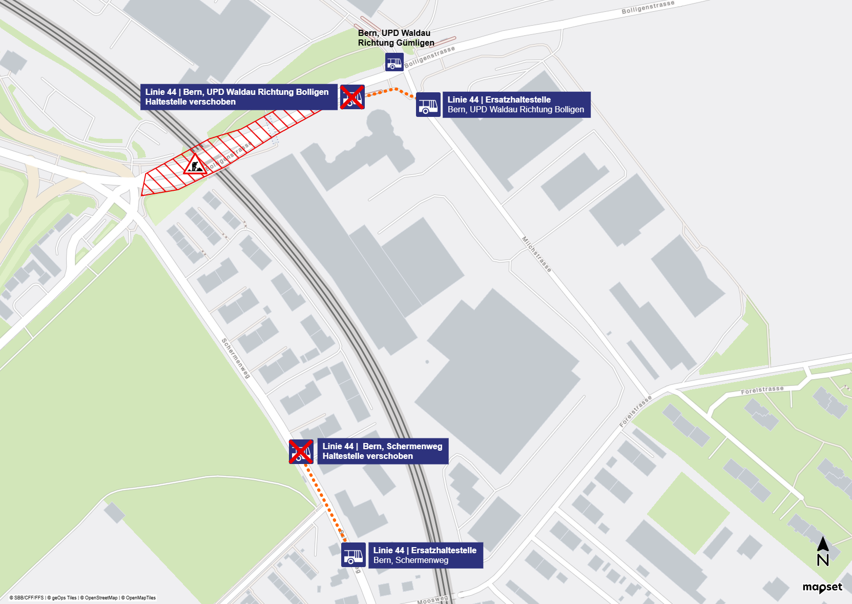 Umleitung der Linie 44