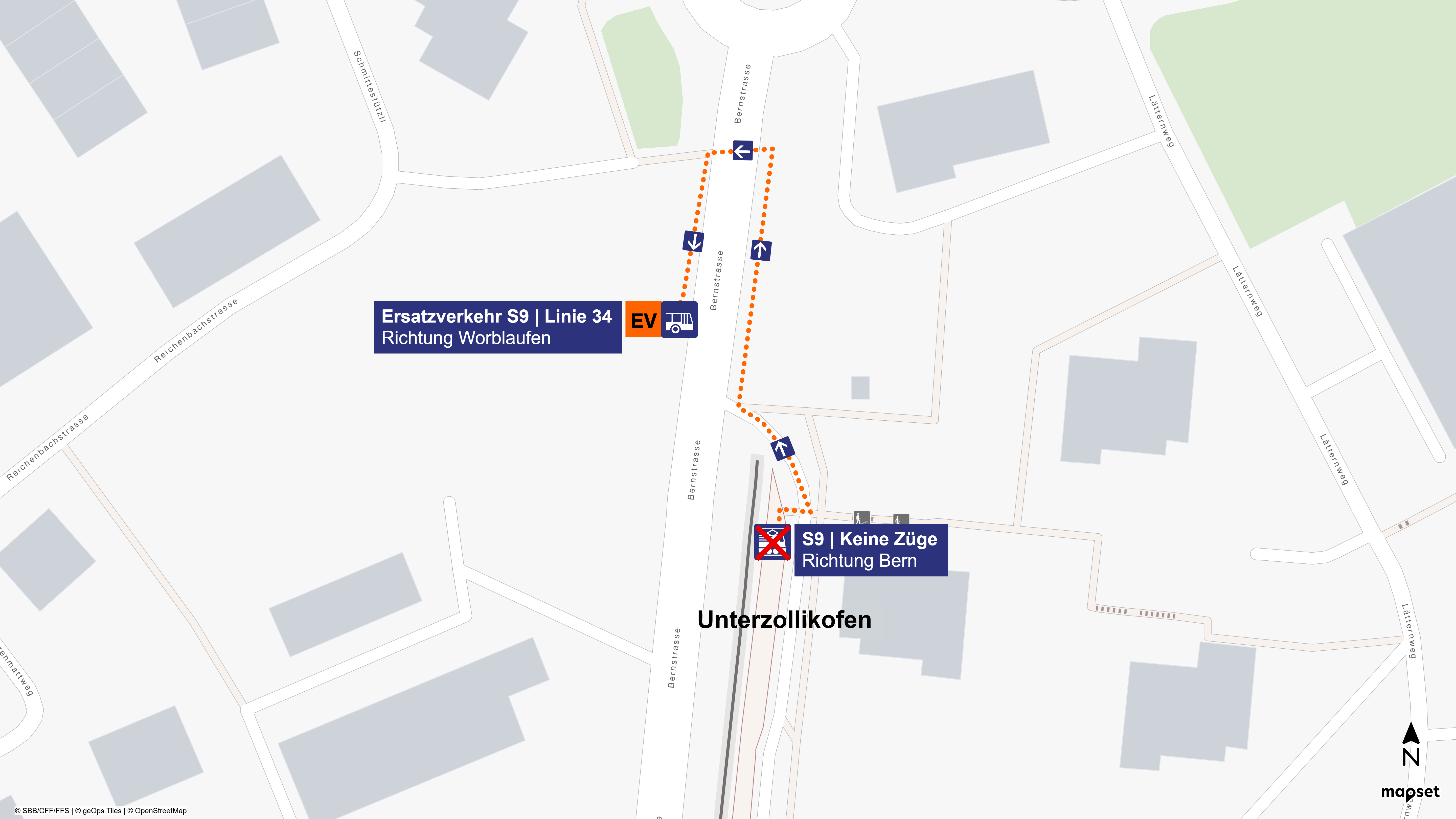 Situationsplan Bahnhof Unterzollikofen EV Oktober 2026