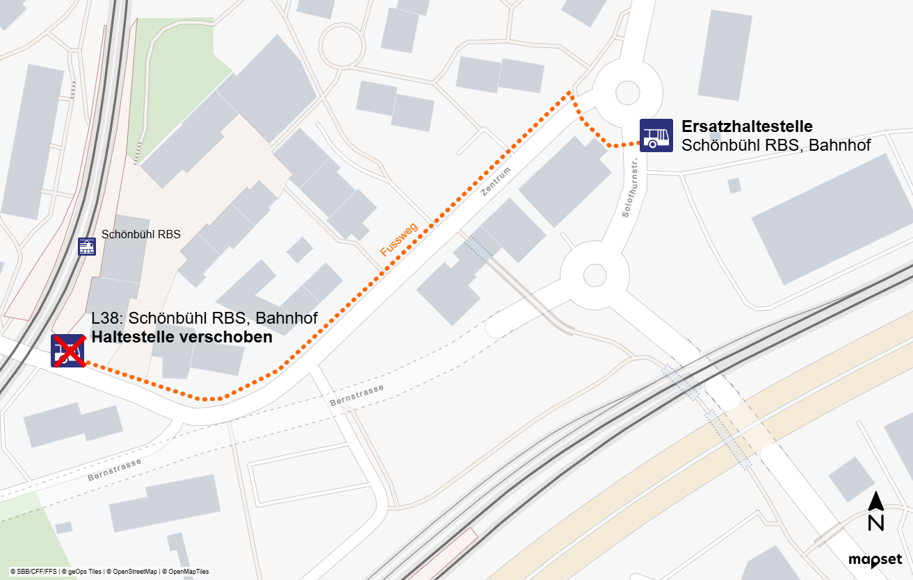 Ersatzhaltestelle Schönbühl Bahnhof 25.01.2026
