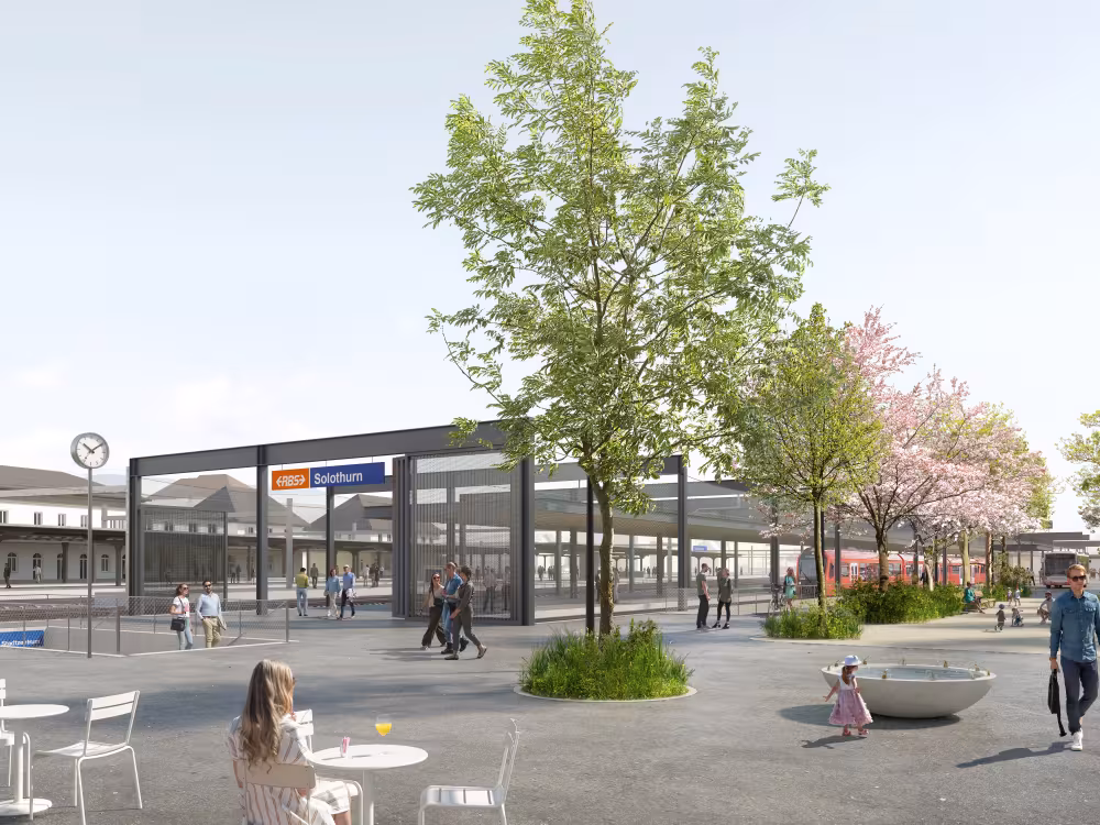 Entwicklung Bahnhof Solothurn Süd Bahnhofplatz Blick Richtung Osten