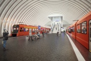 2025: Mit dem neuen RBS-Bahnhof sind die Engpässe behoben: Er bietet mehr Platz, mehr Komfort und mehr Züge für die Fahrgäste.