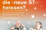 Kampagnen-Sujet «Die neue S7»: zwei ältere Damen sitzen am Bahnhof und lachen