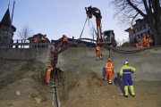 Bauarbeiten am Installationsplatz Hirschenpark