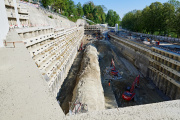 Baugrube Hirschenpark mit Schanzentunnel_3 | RBS, Foto: Sam Bosshard