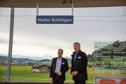Der Bahnhof Boll-Utzigen trägt nun für eine gewisse Zeit den zusätzlichen Namen Walter Schiltigen