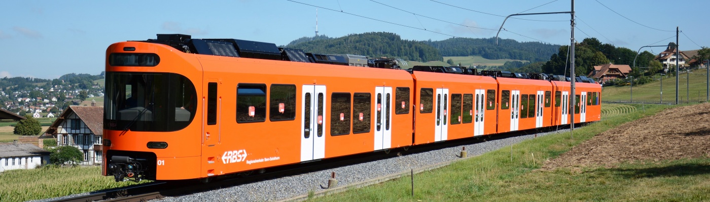 Der neue Worbla-Zug auf der Strecke