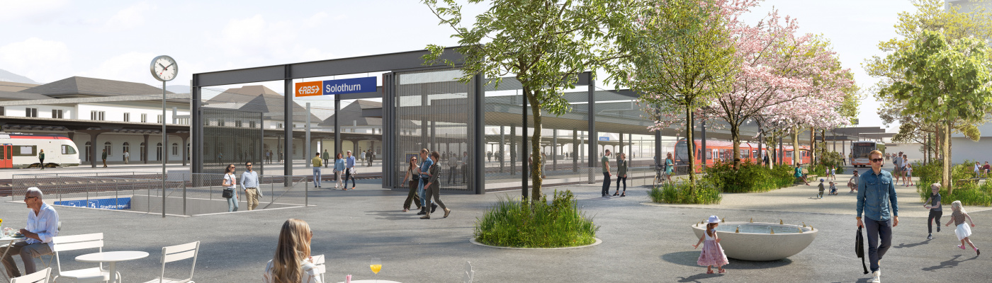 So soll der neue RBS-Bahnhof Solothurn dereinst aussehen