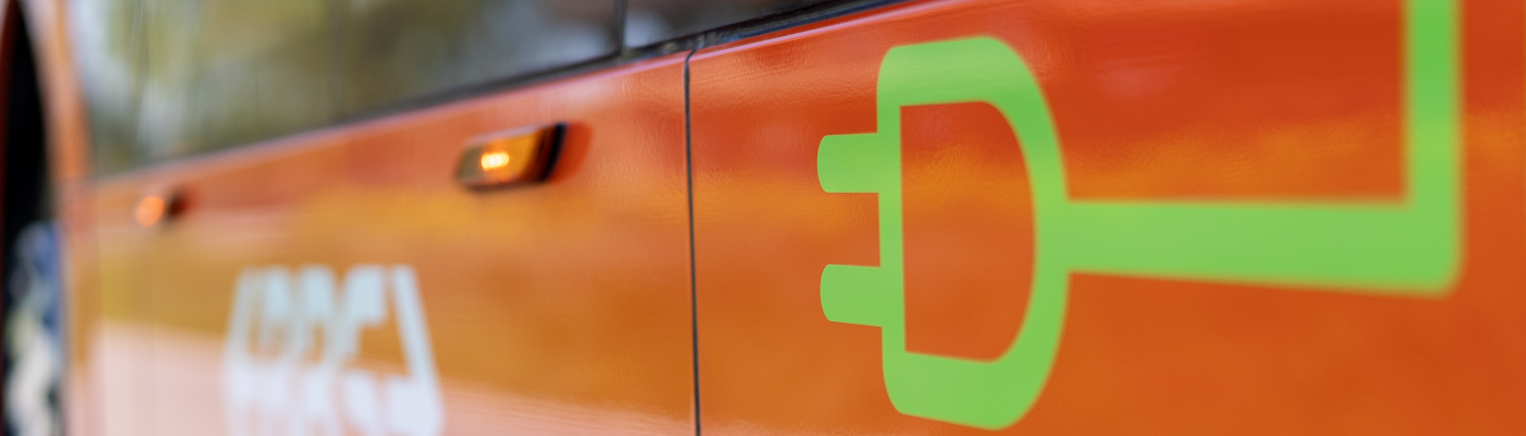 e-Bus Nahaufnahme von Branding-Element
