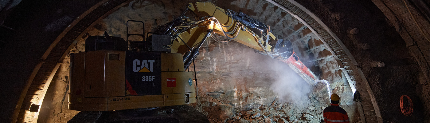 Tunnelbauarbeiten von der Baustelle Hirschenpark