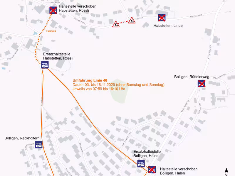 Umleitung Habstetten Dorfstrasse