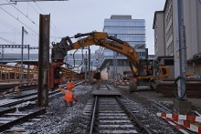 Baustelle Laupenstrasse gleisseitig