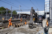 Bauarbeiten am Installationsplatz Laupenstrasse