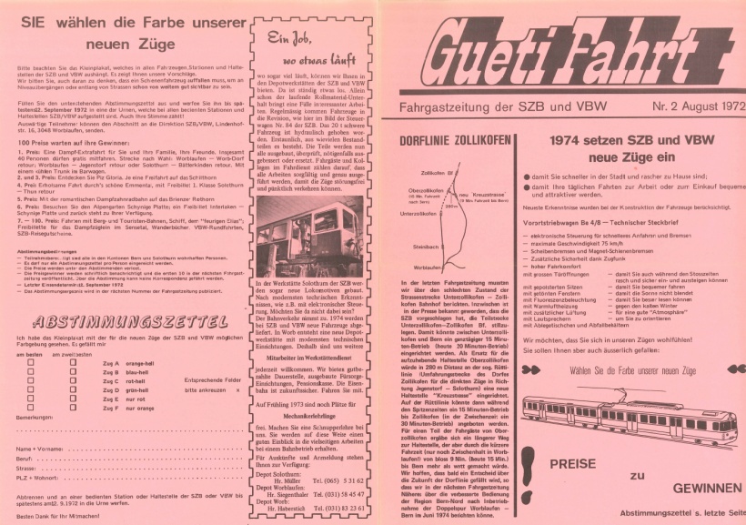 Gueti Fahrt - RBS-Fahrgastzeitung August 1972