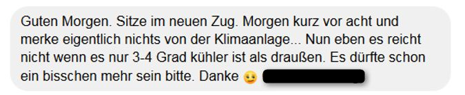 Rückmeldung Worbla-Klimaanlage Facebook.