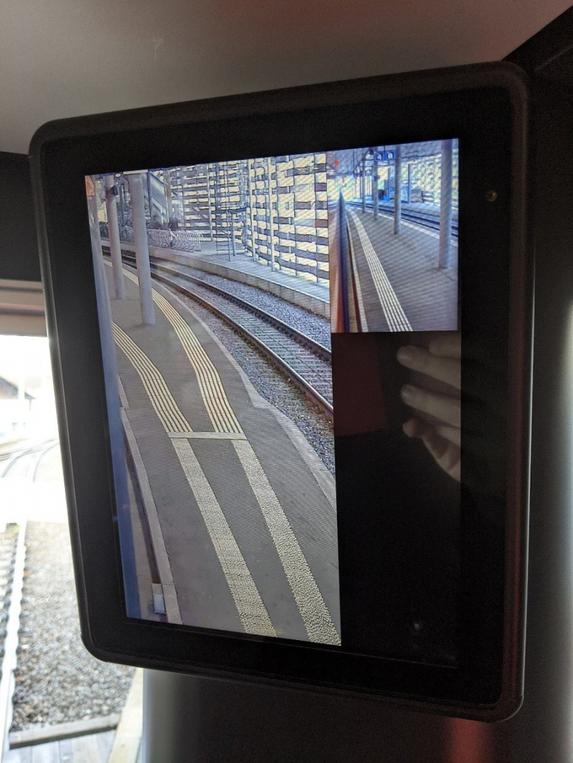 Die Kameraperspektive des Lokführers / der Lokführerin in der Worbla im Bahnhof Worb Dorf.