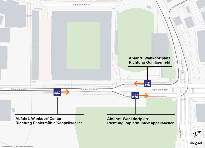 Karte Matchbusse Wankdorf