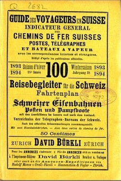 Reisebegleiter für die Schweiz, Fahrtenplan der Schweizer Eisenbahnen, Posten und Dampfboote