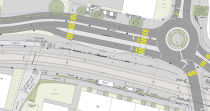 Plan Neugestaltung Bahnhof Ittigen und Verkehrsführung