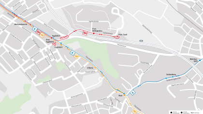 ÖV-Umleitungsplan, gültig vom 11. September bis voraussichtlich 24. September 2023
